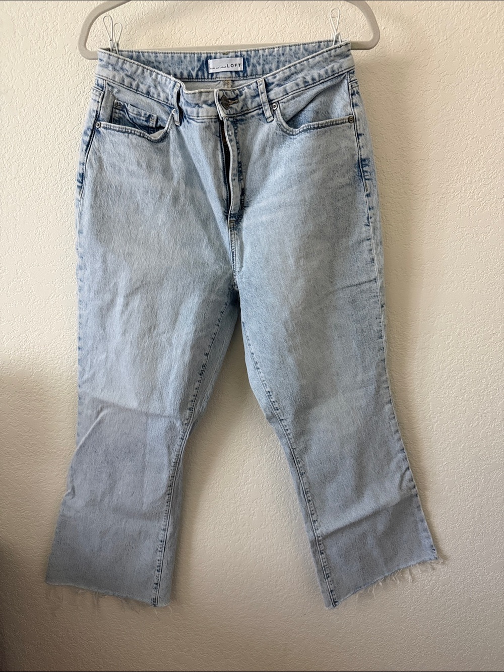 LOFT Light Wash Curvy High Waist Kick Cropped Jeans